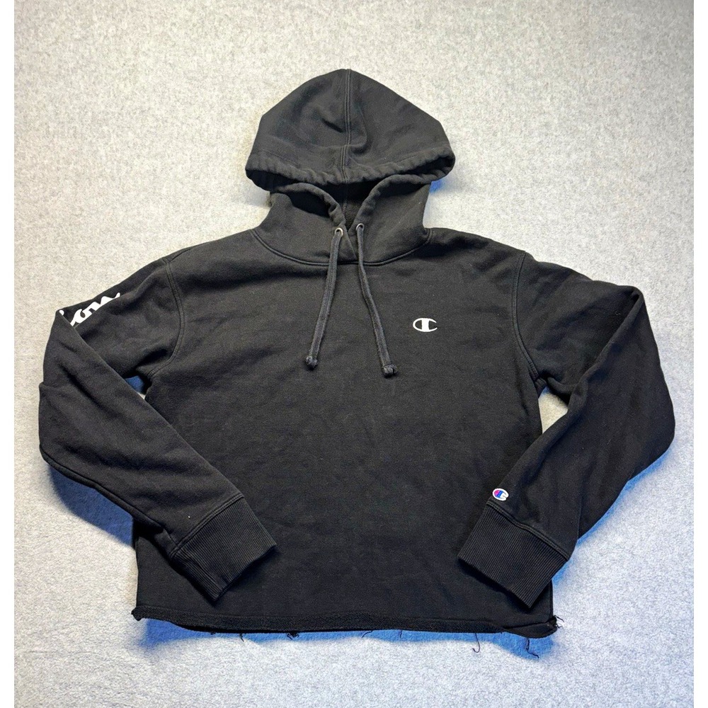Champion Authentic Athleticwear Black Fleece Logo Pullover Hoodie Men M